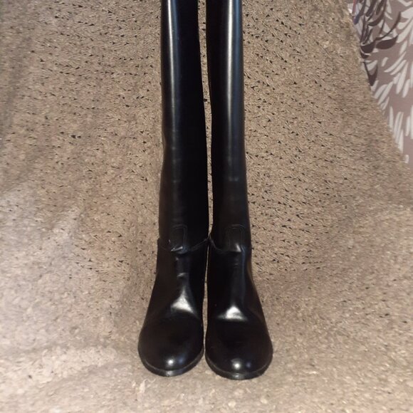 EQUESTRIAN RIDING BOOTS-Black Leather/Lined (Top)-21.25" Tall-Size 8.5 Men-NWOB - Picture 3 of 10